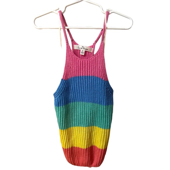 Love Tree Kawaii Rainbow Knit Summer Festival Halter Tank Top Crop Top Small - Picture 4 of 8